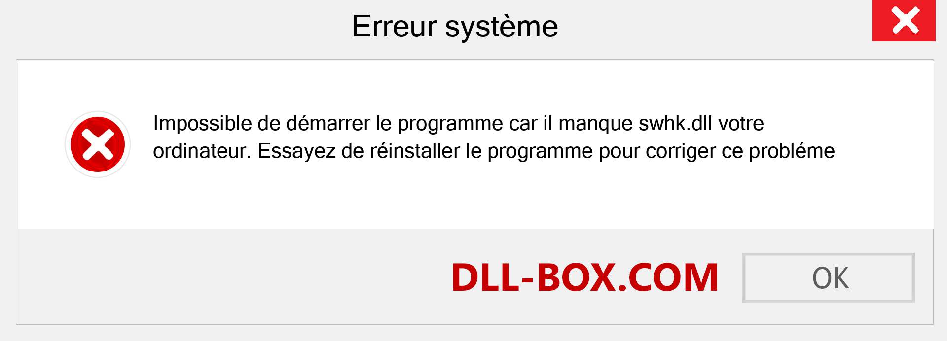 Le fichier swhk.dll est manquant ?. Télécharger pour Windows 7, 8, 10 - Correction de l'erreur manquante swhk dll sur Windows, photos, images